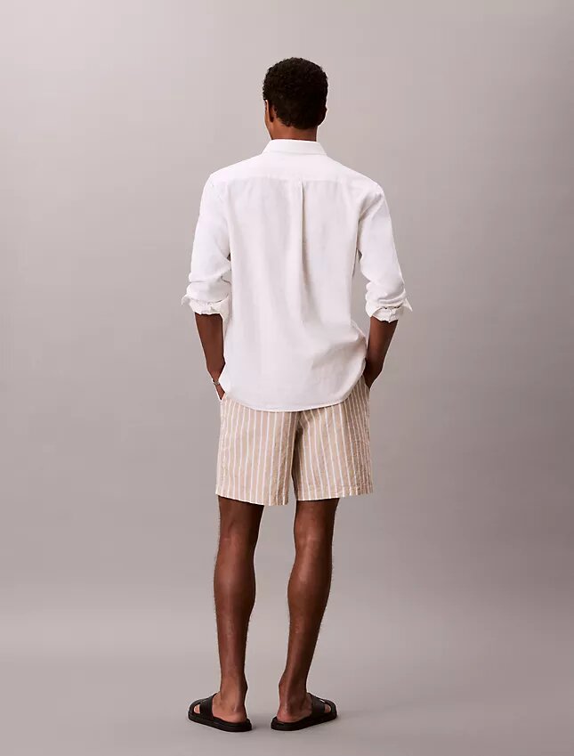Short à rayures en mélange de lin Short à rayures en mélange de lin