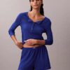 Short sans fermeture à glissière en tissu gaufré léger
