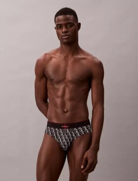 Slip taille basse en microfibre extensible avec motif Monogram Slip taille basse en microfibre extensible avec motif Monogram