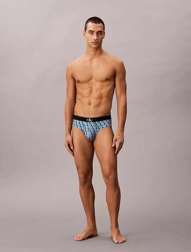 Slip taille basse en microfibre extensible avec motif Monogram Slip taille basse en microfibre extensible avec motif Monogram