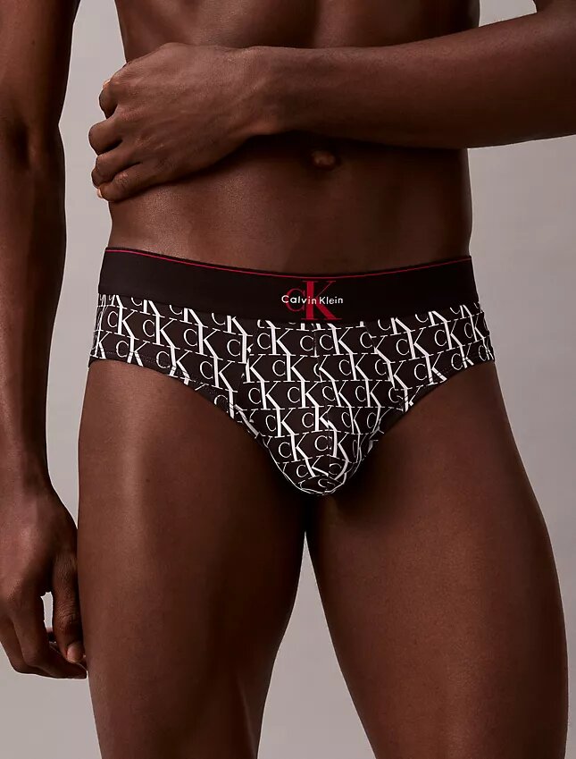 Slip taille basse en microfibre extensible avec motif Monogram Slip taille basse en microfibre extensible avec motif Monogram