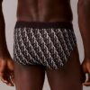 Slip taille basse en microfibre extensible avec motif Monogram Slip taille basse en microfibre extensible avec motif Monogram