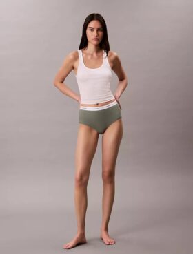 Slip taille haute en Cotton Stretch côtelé