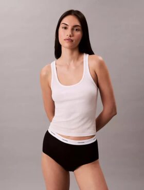 Slip taille haute en Cotton Stretch côtelé