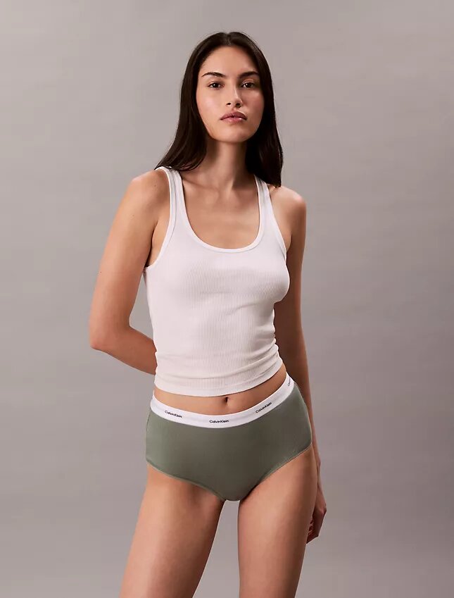 Slip taille haute en Cotton Stretch côtelé Slip taille haute en Cotton Stretch côtelé