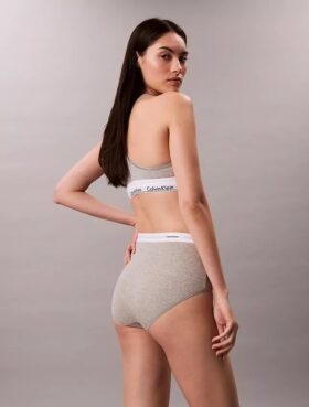 Slip taille haute en Cotton Stretch côtelé