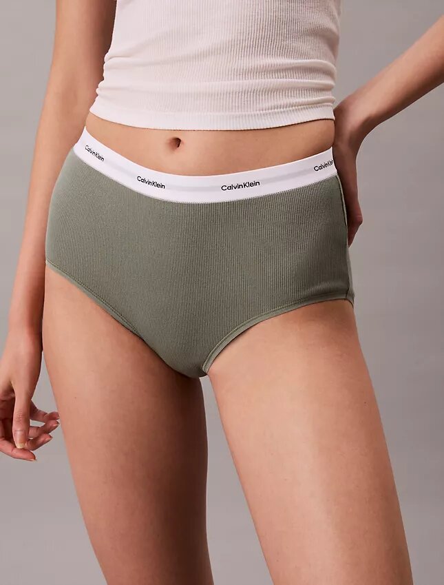 Slip taille haute en Cotton Stretch côtelé Slip taille haute en Cotton Stretch côtelé