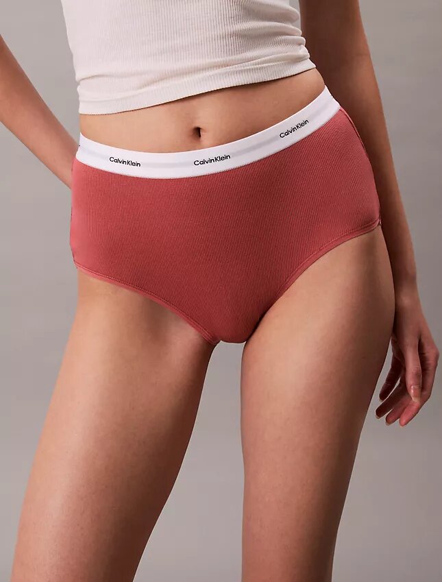 Slip taille haute en Cotton Stretch côtelé Slip taille haute en Cotton Stretch côtelé