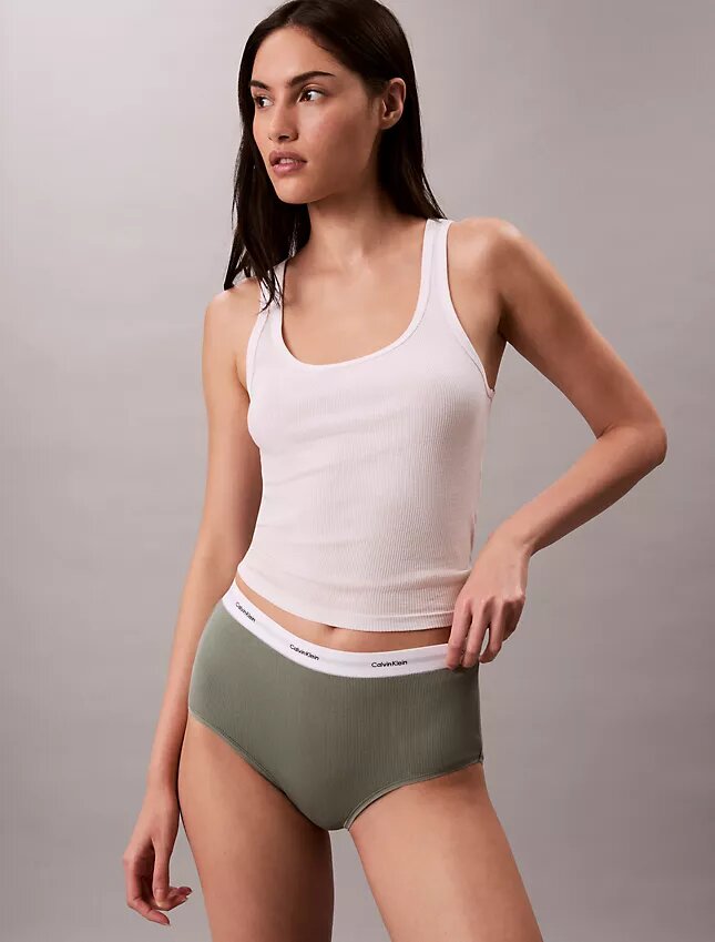 Slip taille haute en Cotton Stretch côtelé Slip taille haute en Cotton Stretch côtelé