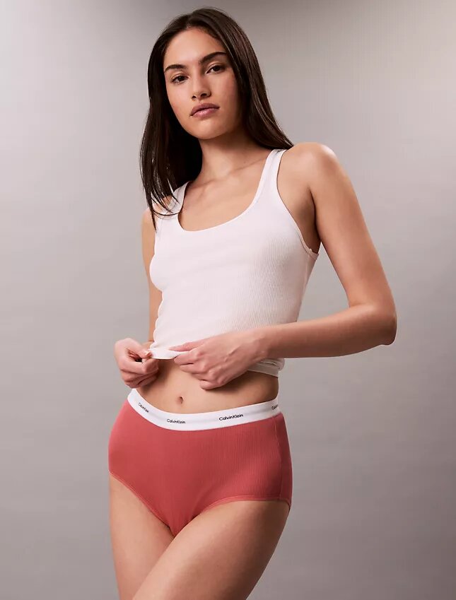 Slip taille haute en Cotton Stretch côtelé Slip taille haute en Cotton Stretch côtelé