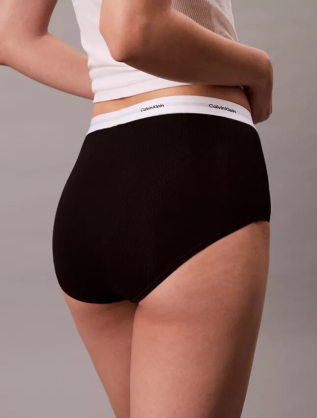 Slip taille haute en Cotton Stretch côtelé Slip taille haute en Cotton Stretch côtelé