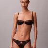 Soutien-gorge balconnet Unlined en dentelle géométrique noire CK Black