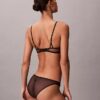 Soutien-gorge balconnet Unlined en dentelle géométrique noire CK Black