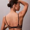 Soutien-gorge balconnet Unlined en dentelle géométrique noire CK Black