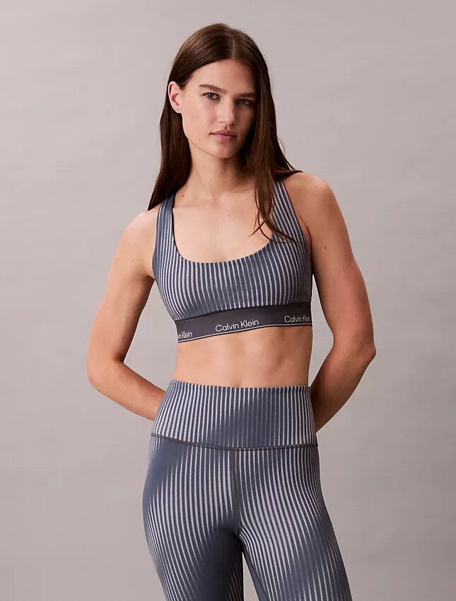 Soutien-gorge de sport à dos nageur et imprimé sportif moderne, pour impact moyen Soutien-gorge de sport à dos nageur et imprimé sportif moderne, pour impact moyen
