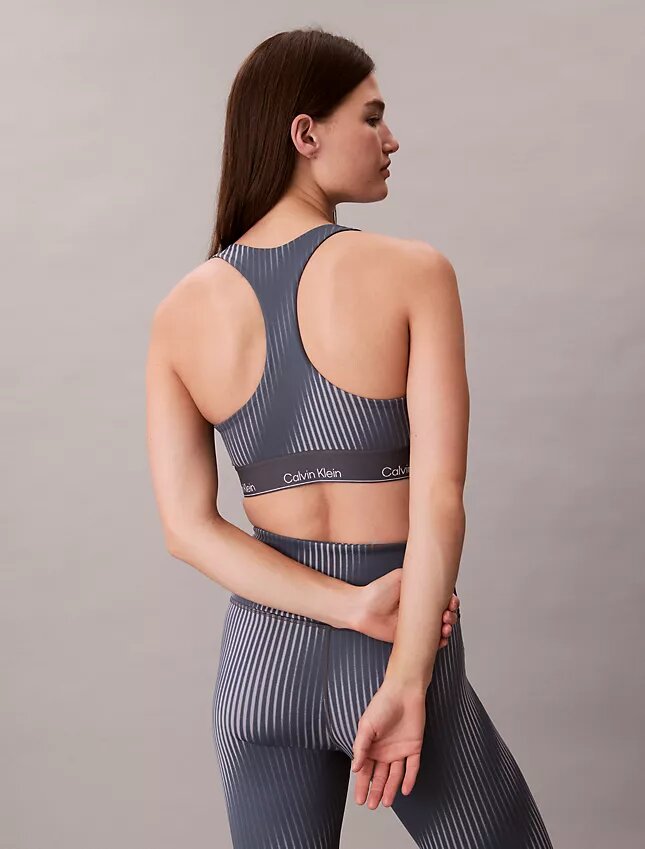 Soutien-gorge de sport à dos nageur et imprimé sportif moderne, pour impact moyen Soutien-gorge de sport à dos nageur et imprimé sportif moderne, pour impact moyen