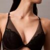 Soutien-gorge plongeant en dentelle florale CK Black