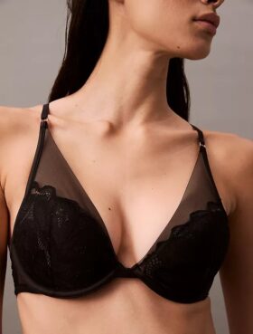 Soutien-gorge plongeant en dentelle florale CK Black Soutien-gorge plongeant en dentelle florale CK Black