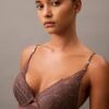 Soutien-gorge plongeant Push-Up en dentelle florale noire CK Black Soutien-gorge plongeant Push-Up en dentelle florale noire CK Black