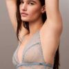 Soutien-gorge triangle Unlined en dentelle géométrique noire CK Black Soutien-gorge triangle Unlined en dentelle géométrique noire CK Black