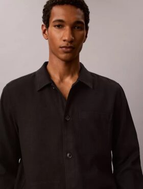 Surchemise décontractée en mélange de lin