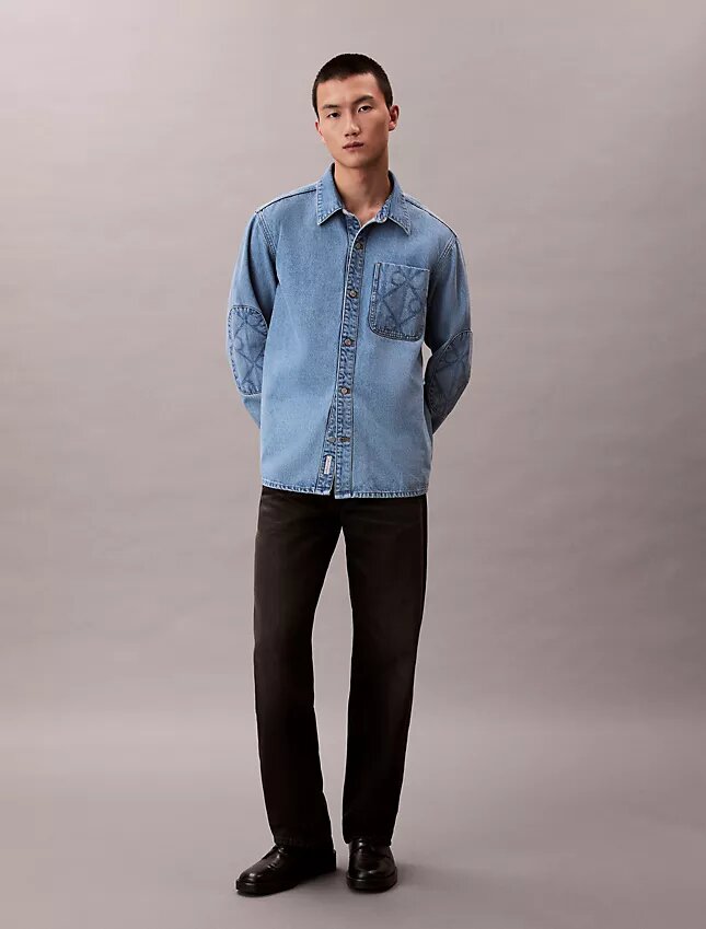 Surchemise en Denim avec emblème des années 90 Surchemise en Denim avec emblème des années 90