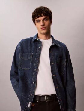 Surchemise en Denim à monogramme intégral style années 90
