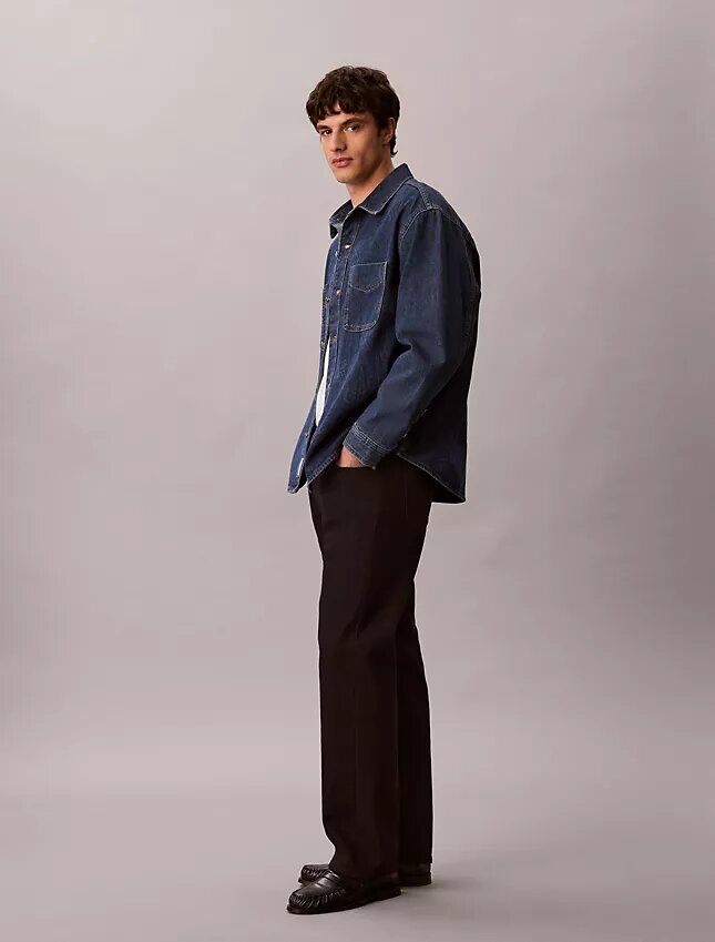 Surchemise en Denim à monogramme intégral style années 90 Surchemise en Denim à monogramme intégral style années 90