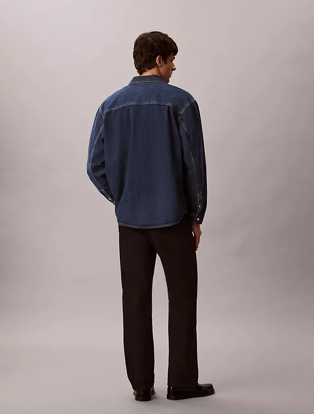 Surchemise en Denim à monogramme intégral style années 90 Surchemise en Denim à monogramme intégral style années 90