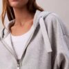 Sweat à capuche ample en molleton avec bandeau logo et fermeture éclair Sweat à capuche ample en molleton avec bandeau logo et fermeture éclair