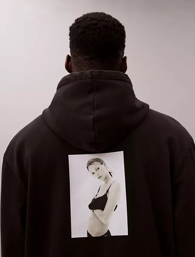 Sweat à capuche en molleton imprimé Kate Moss Sweat à capuche en molleton imprimé Kate Moss