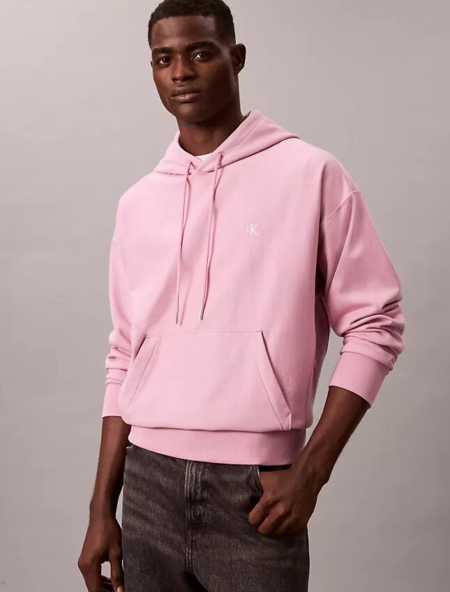 Sweat à capuche en molleton premium à Monogram, coupe décontractée Sweat à capuche en molleton premium à Monogram, coupe décontractée