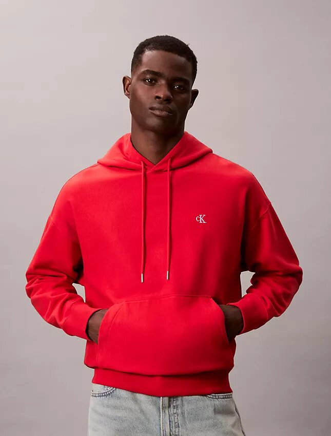 Sweat à capuche en molleton premium à Monogram, coupe décontractée Sweat à capuche en molleton premium à Monogram, coupe décontractée