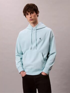Sweat à capuche en molleton premium à Monogram, coupe décontractée