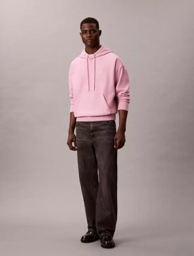Sweat à capuche en molleton premium à Monogram, coupe décontractée