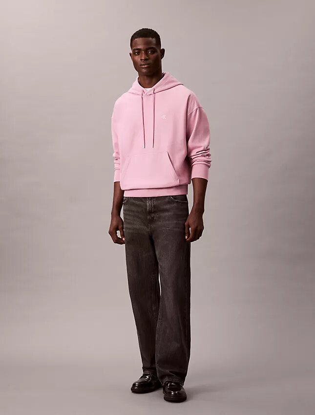 Sweat à capuche en molleton premium à Monogram, coupe décontractée Sweat à capuche en molleton premium à Monogram, coupe décontractée