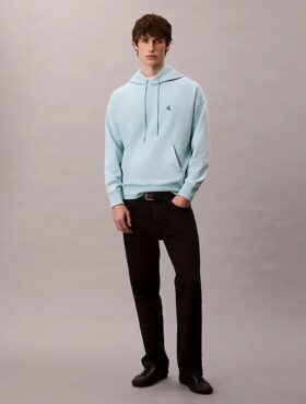 Sweat à capuche en molleton premium à Monogram, coupe décontractée