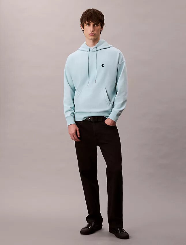 Sweat à capuche en molleton premium à Monogram, coupe décontractée Sweat à capuche en molleton premium à Monogram, coupe décontractée