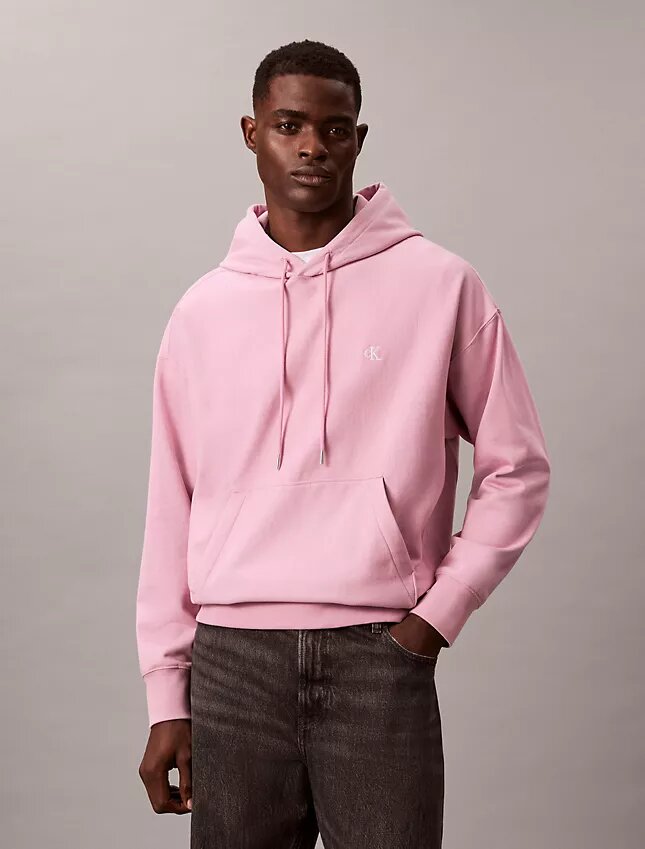 Sweat à capuche en molleton premium à Monogram, coupe décontractée Sweat à capuche en molleton premium à Monogram, coupe décontractée
