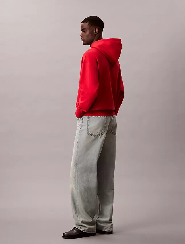 Sweat à capuche en molleton premium à Monogram, coupe décontractée Sweat à capuche en molleton premium à Monogram, coupe décontractée