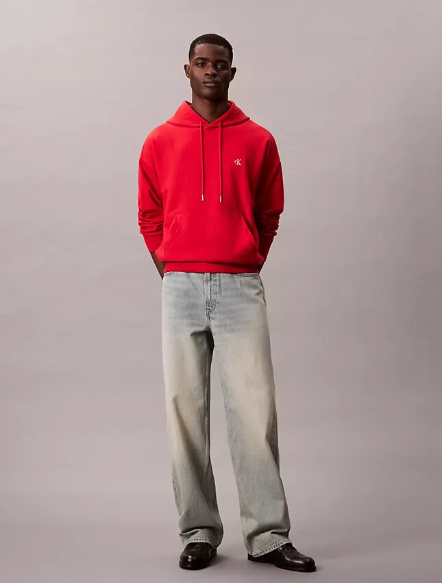 Sweat à capuche en molleton premium à Monogram, coupe décontractée Sweat à capuche en molleton premium à Monogram, coupe décontractée
