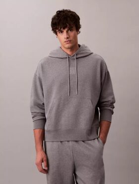 Sweat à capuche en tissu éponge avec logo emblématique