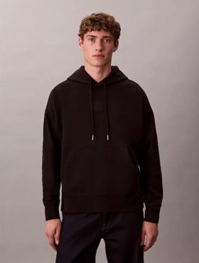 Sweat à capuche en tissu éponge avec logo emblématique