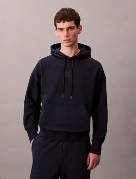 Sweat à capuche en tissu éponge avec logo emblématique