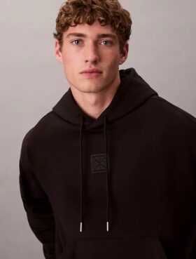 Sweat à capuche en tissu éponge avec logo emblématique