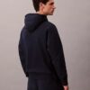 Sweat à capuche en tissu éponge avec logo emblématique Sweat à capuche en tissu éponge avec logo emblématique