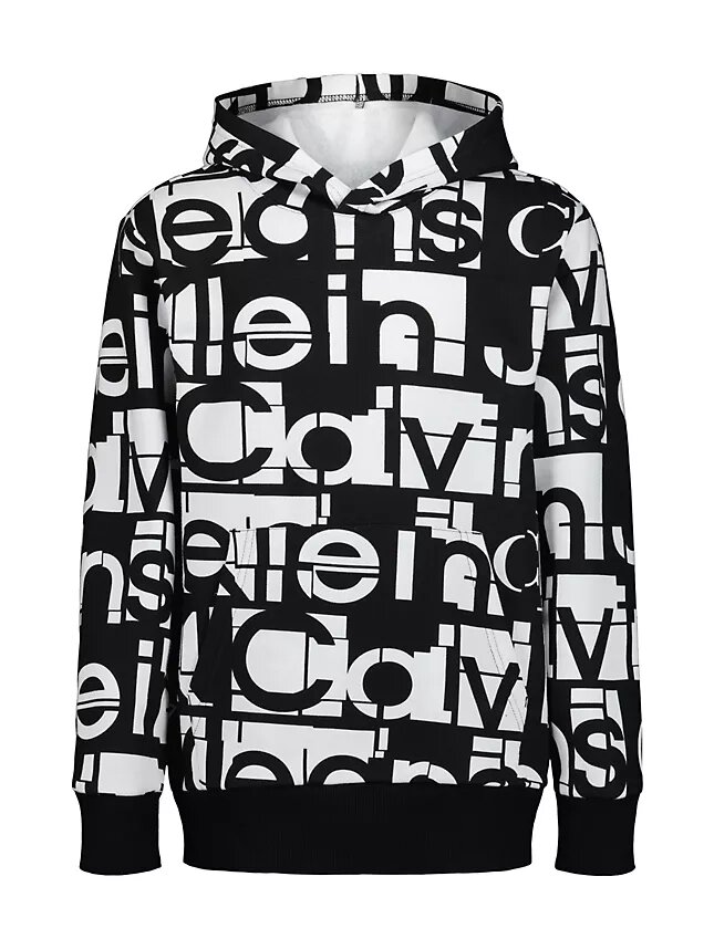 Sweat à capuche pour garçons avec logo graphique ton sur ton sur toute la surface Sweat à capuche pour garçons avec logo graphique ton sur ton sur toute la surface