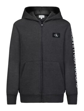 Sweat à capuche zippé avec patch Monologo pour garçons