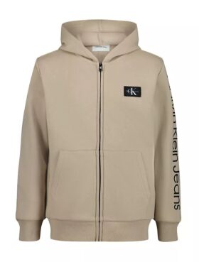 Sweat à capuche zippé avec patch Monologo pour garçons