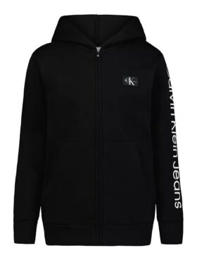 Sweat à capuche zippé avec patch Monologo pour garçons